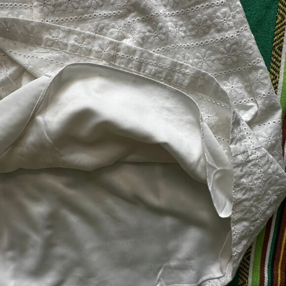 Revolve Likely "Emelynn" daisy eyelet ruffle babydoll mini dress in white size 6 - Picture 13 of 13